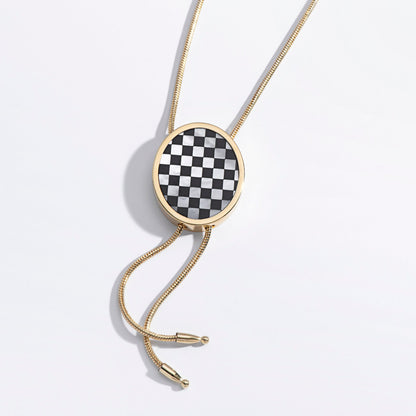 Checkered Bolo Necklace - Starry Skies Austin