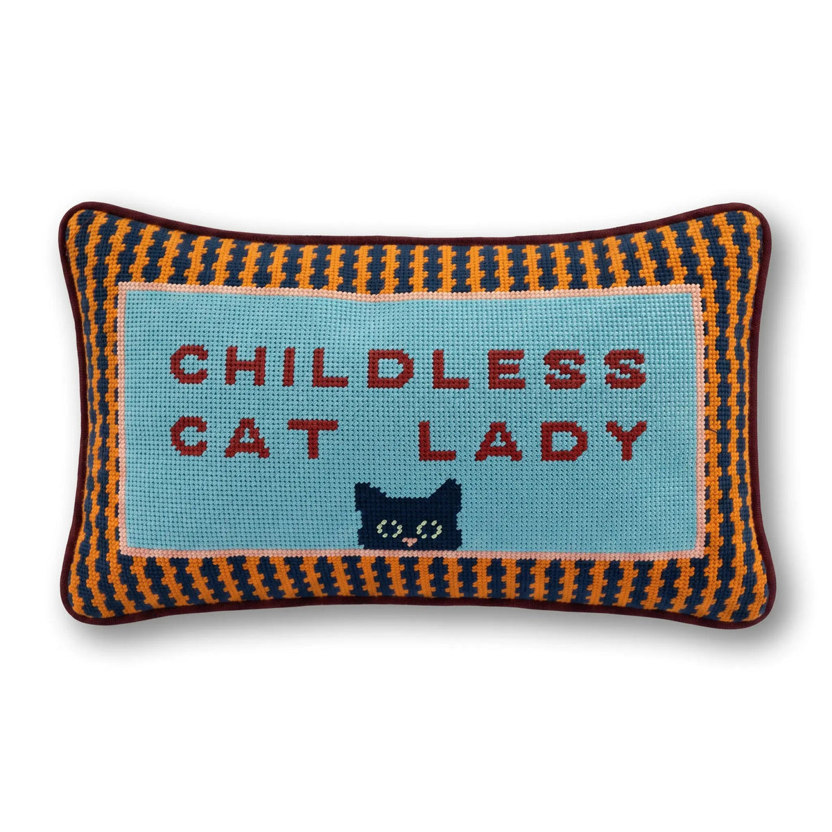 Childless Cat Lady Needlepoint Pillow - Starry Skies Austin