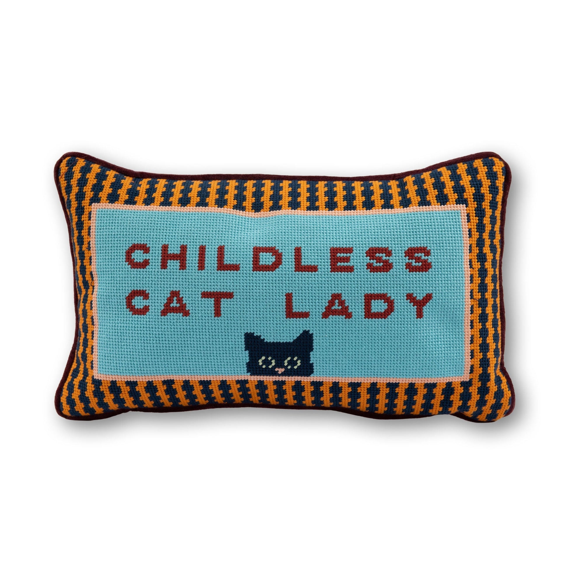 Childless Cat Lady Needlepoint Pillow - Starry Skies Austin