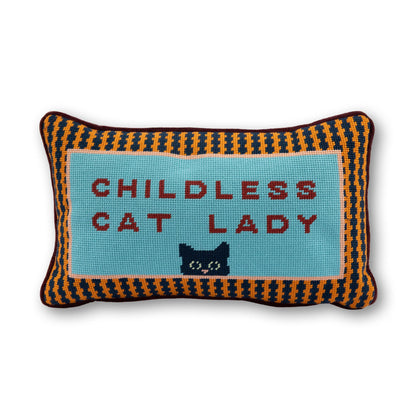 Childless Cat Lady Needlepoint Pillow - Starry Skies Austin