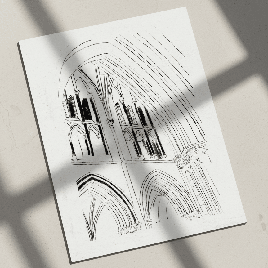 Christ Church Cathedral Dublin Stone Arches Art Print - Starry Skies Austin