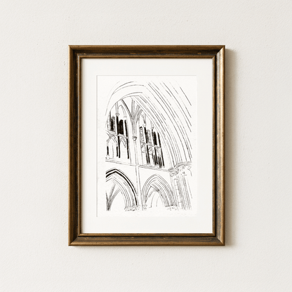 Christ Church Cathedral Dublin Stone Arches Art Print - Starry Skies Austin