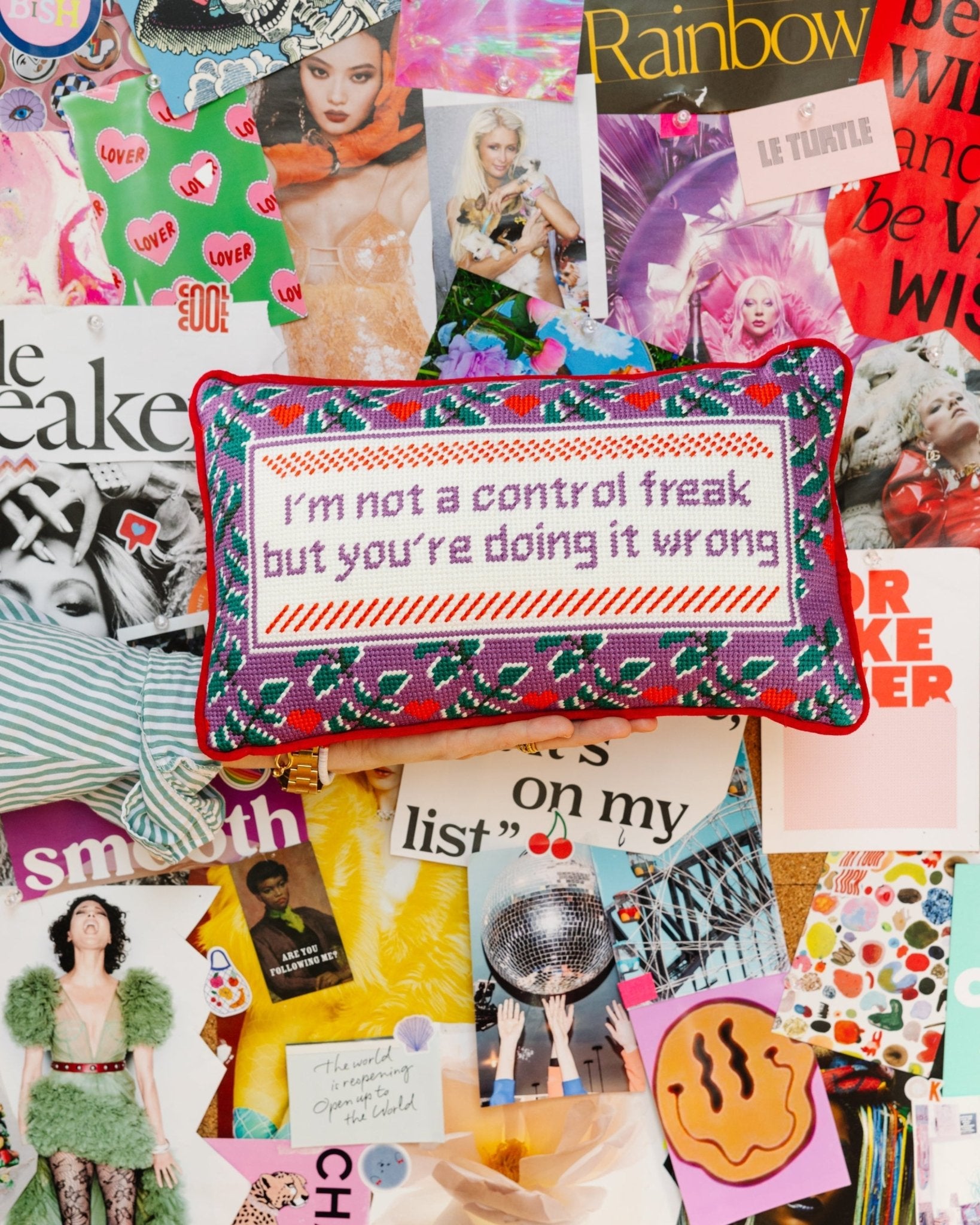 Control Freak Needlepoint Pillow - Starry Skies Austin