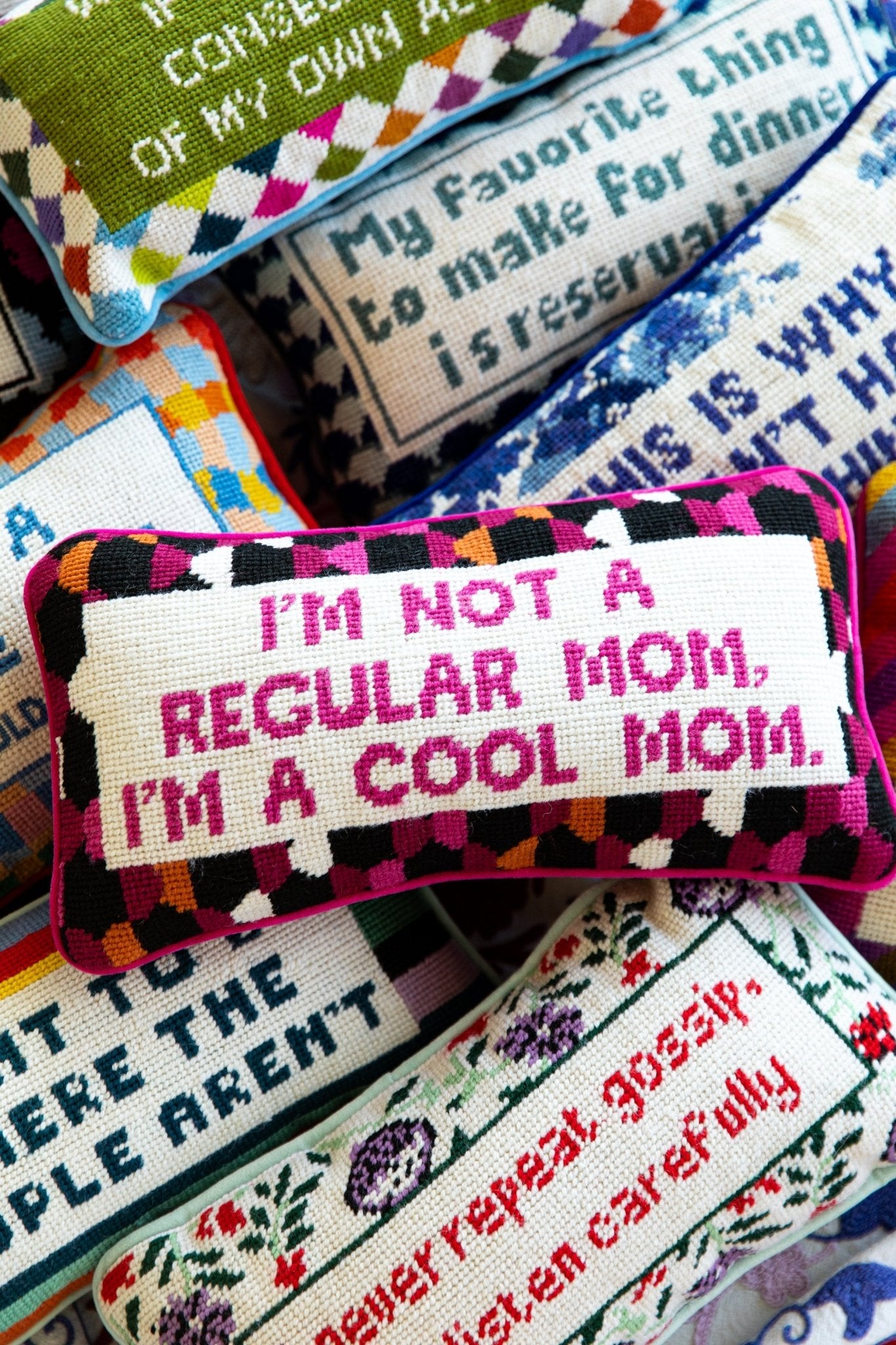 Cool Mom Needlepoint Pillow - Starry Skies Austin