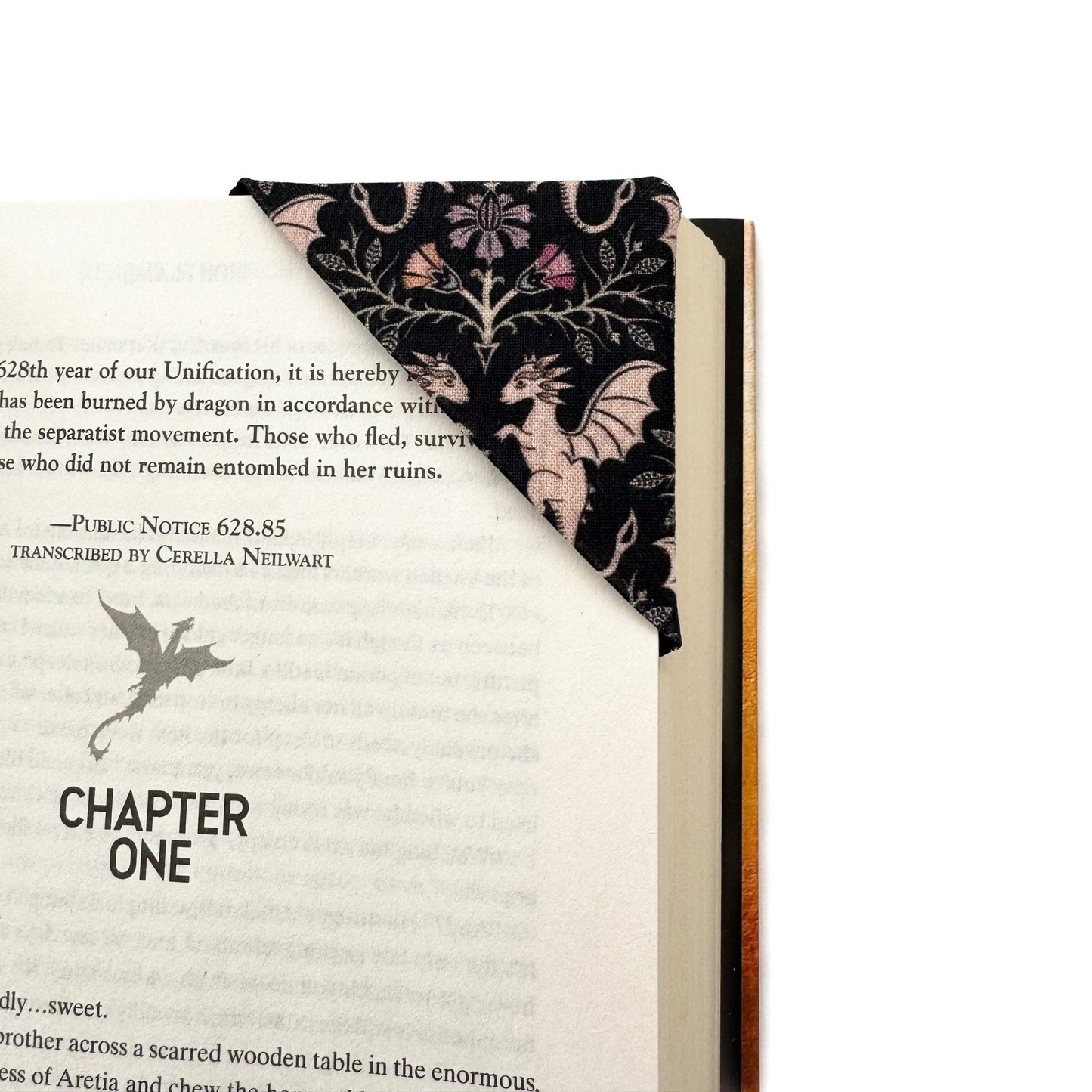 Corner Bookmark | floral dragons - Starry Skies Austin