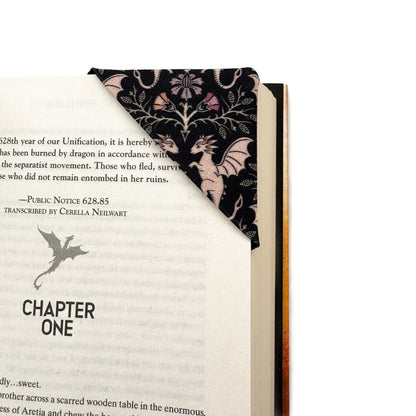 Corner Bookmark | floral dragons - Starry Skies Austin