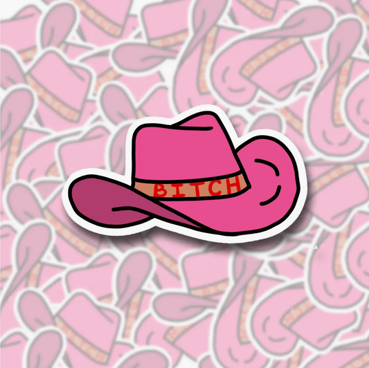 Cowboy Hat BITCH Sticker - Starry Skies Austin