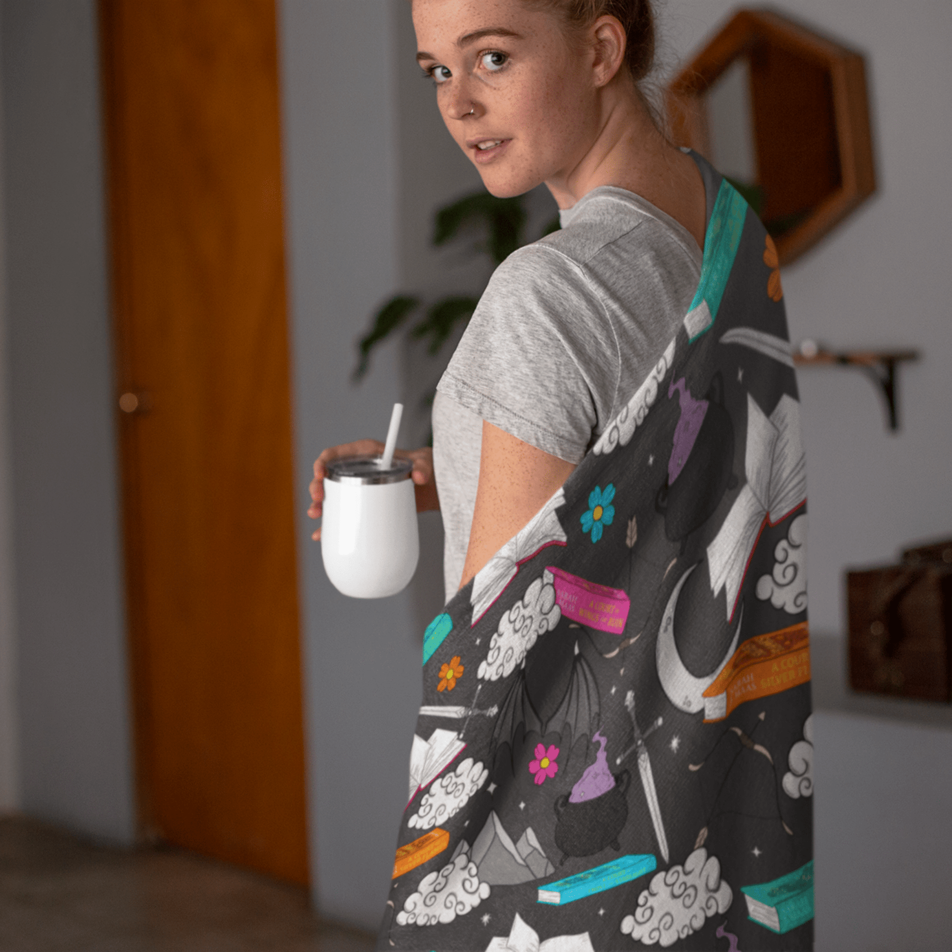 Cozy ACOTAR Velveteen Plush Blanket - Starry Skies Austin