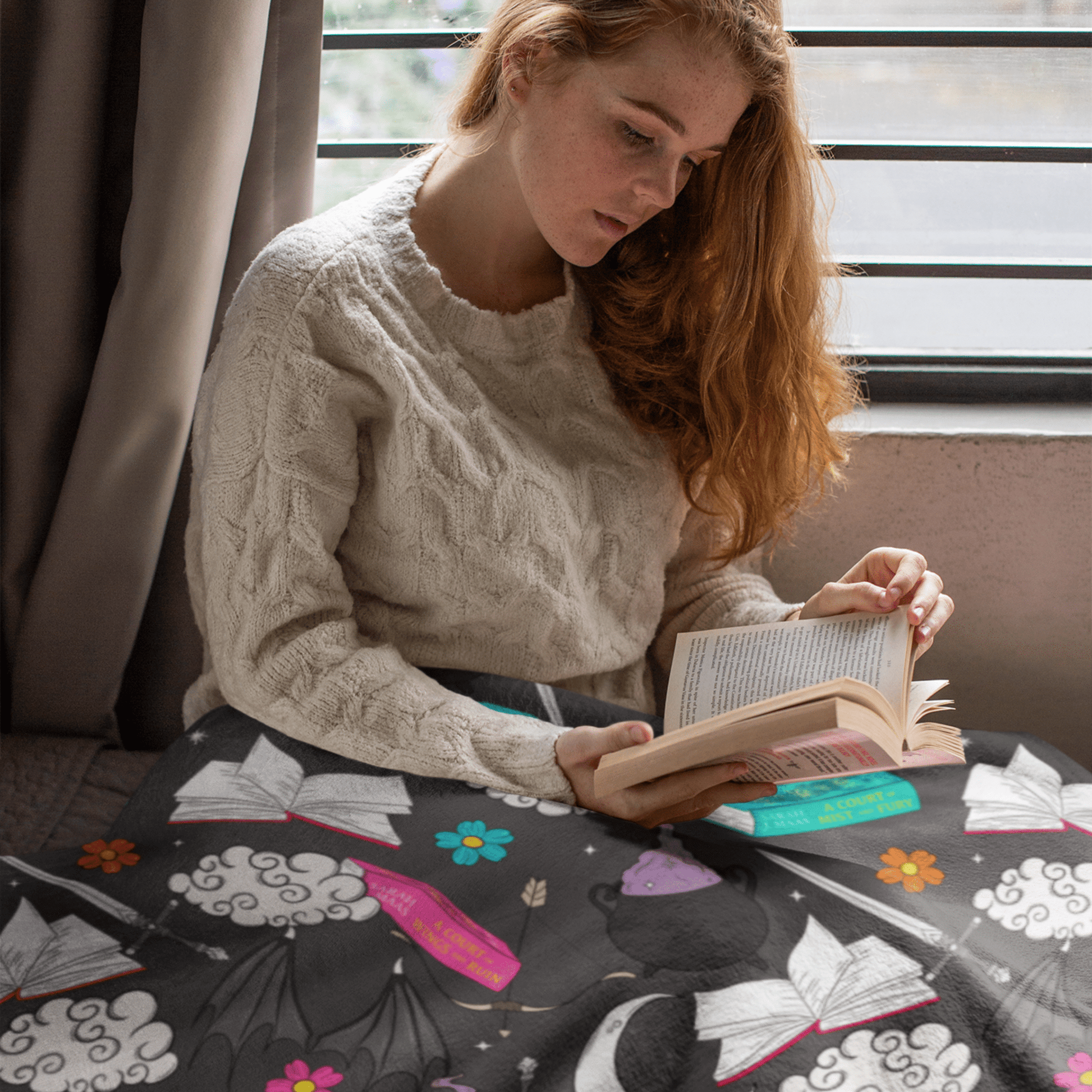 Cozy ACOTAR Velveteen Plush Blanket - Starry Skies Austin