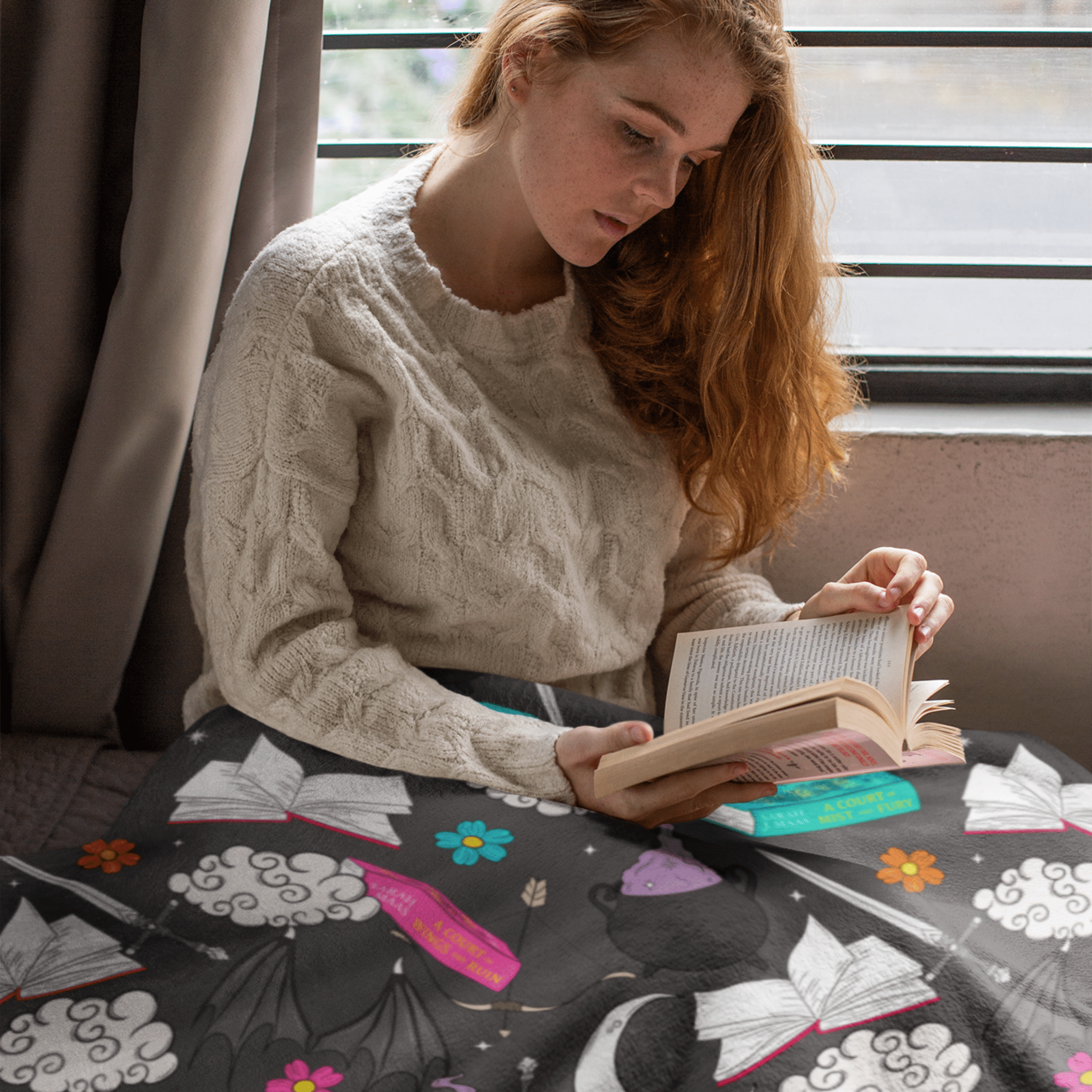 Cozy ACOTAR Velveteen Plush Blanket - Starry Skies Austin