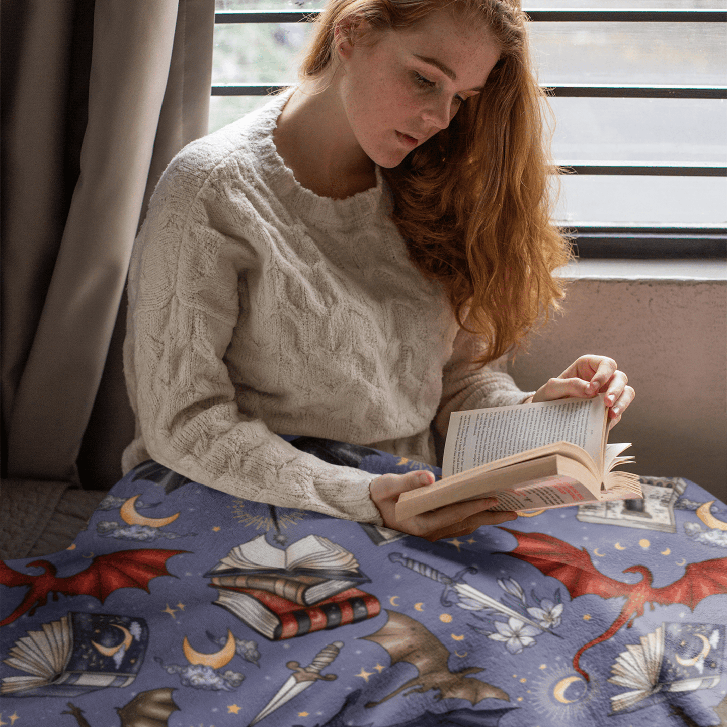 Cozy Dragon Rider Blanket - Starry Skies Austin