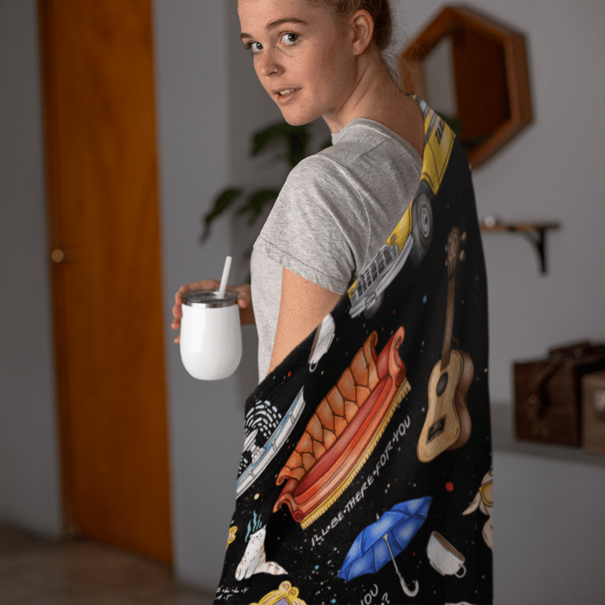 Cozy Friends Velveteen Plush Blanket - Starry Skies Austin