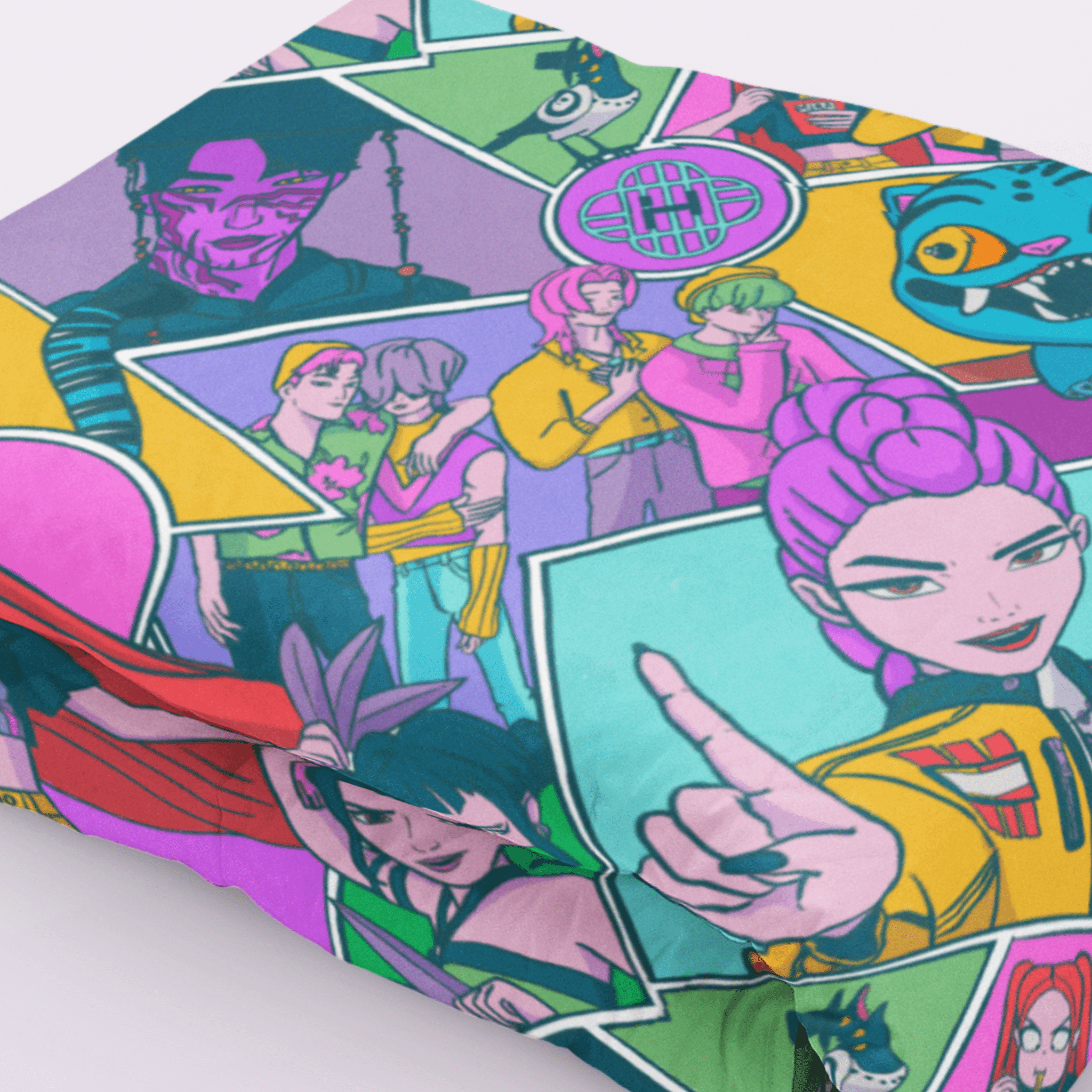 Cozy Kpop Demon Hunters Comic Blanket - Starry Skies Austin