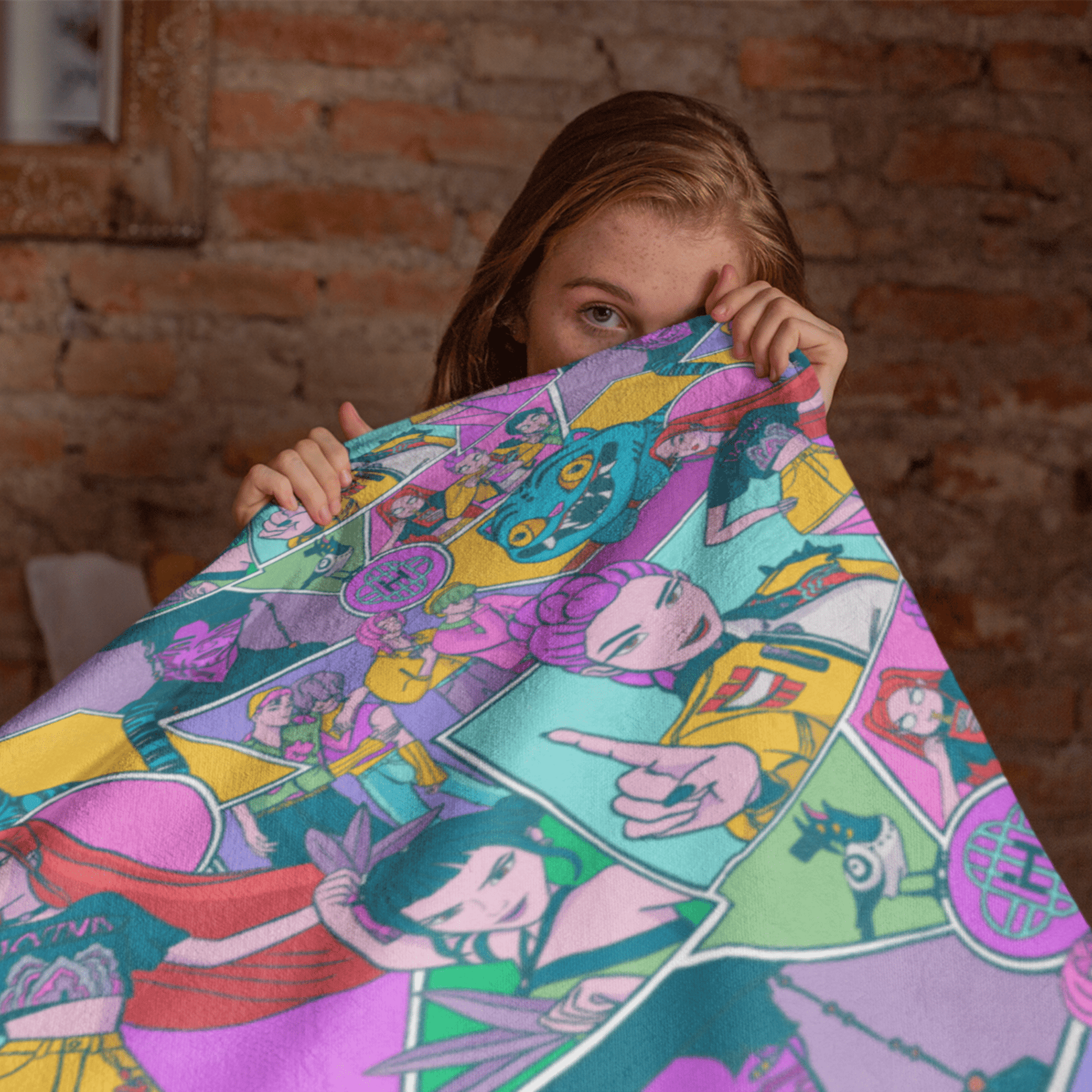 Cozy Kpop Demon Hunters Comic Blanket - Starry Skies Austin