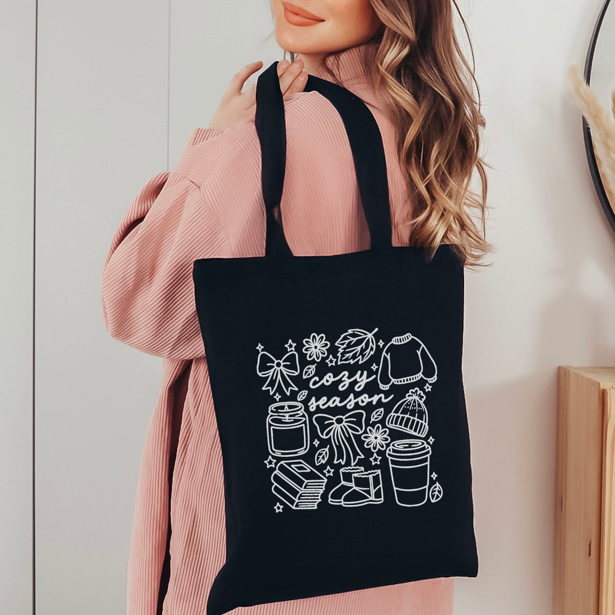 Cozy Season Canvas Tote Bag - Starry Skies Austin