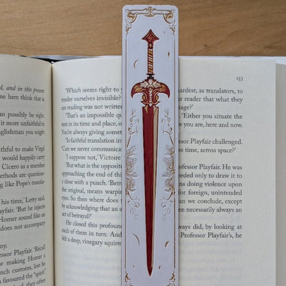 Crimson Oath I Sword Bookmark Textured Fantasy Reader Gift - Starry Skies Austin