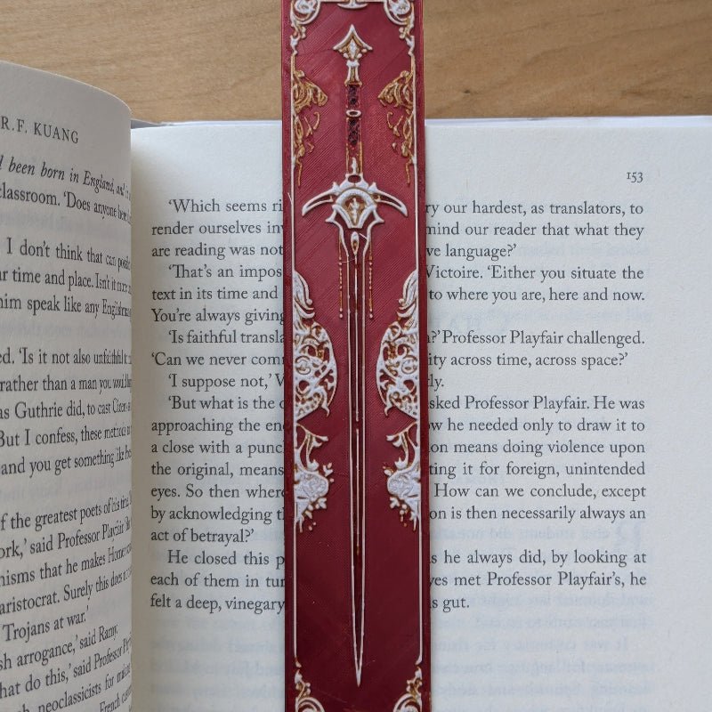 Crimson Oath II Sword Bookmark Gothic Medieval Art Reader Gift - Starry Skies Austin