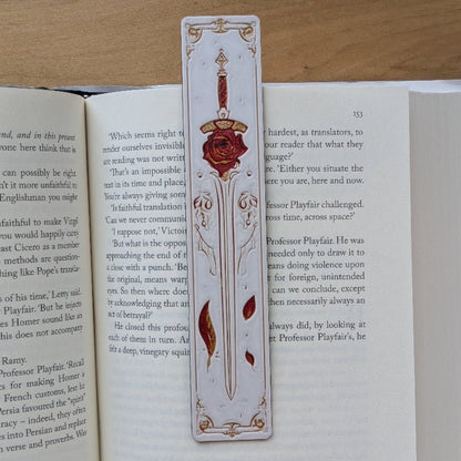 Crimson Oath III Rose Sword Bookmark Romantic Medieval Art - Starry Skies Austin