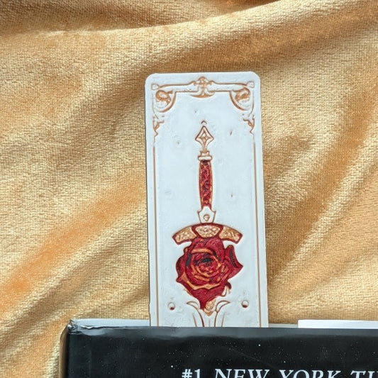 Crimson Oath III Rose Sword Bookmark Romantic Medieval Art - Starry Skies Austin