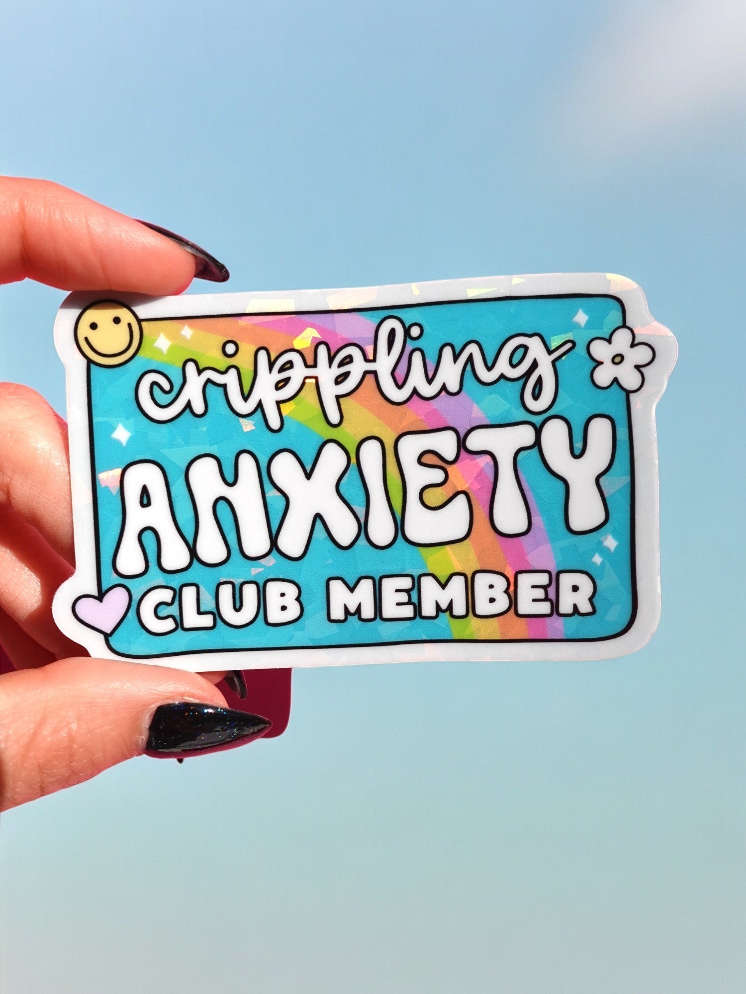 Crippling Anxiety Club Sticker - Starry Skies Austin