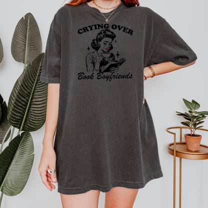 Crying Over Book Boyfriends Heavyweight Comfort Colors Shirt - Starry Skies Austin