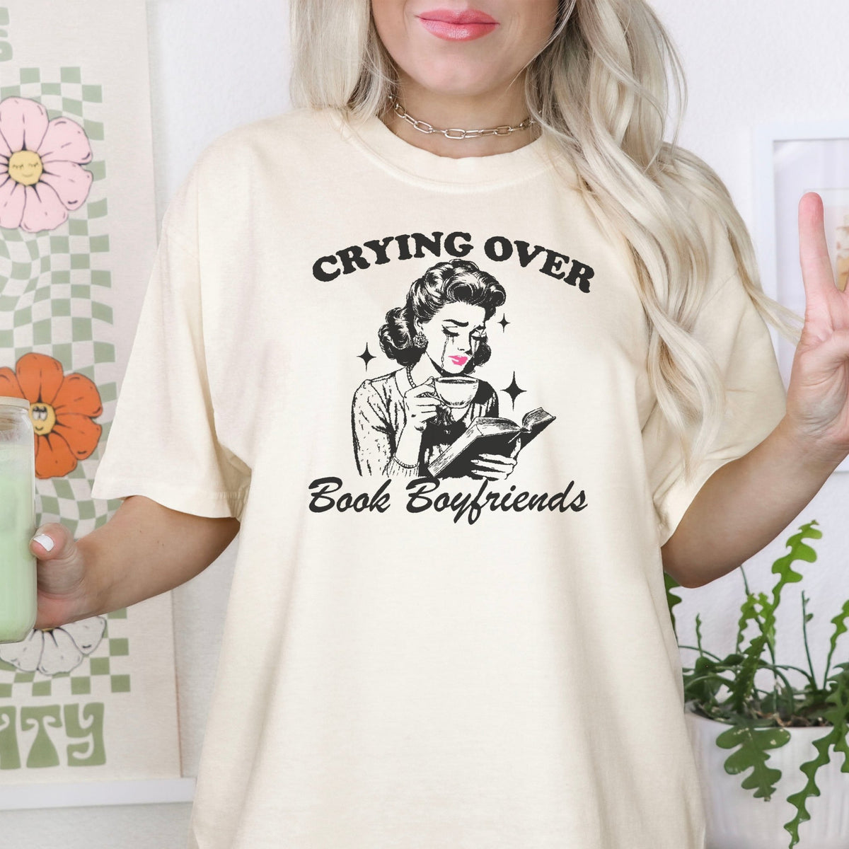 Crying Over Book Boyfriends Heavyweight Comfort Colors Shirt - Starry Skies Austin