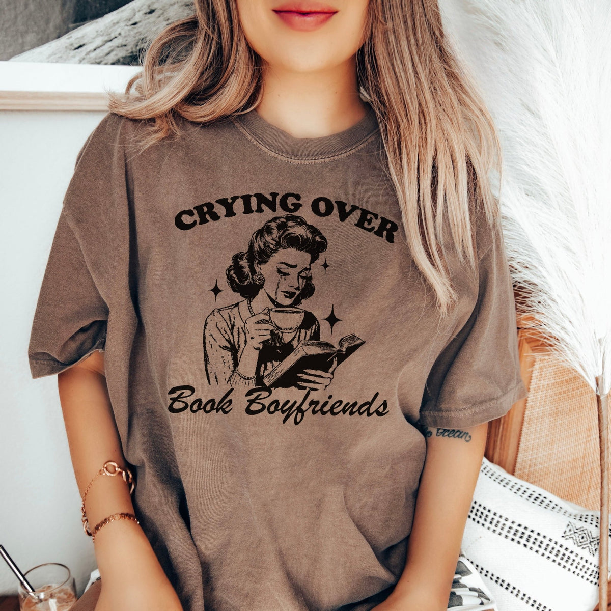 Crying Over Book Boyfriends Heavyweight Comfort Colors Shirt - Starry Skies Austin