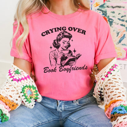 Crying Over Book Boyfriends Heavyweight Comfort Colors Shirt - Starry Skies Austin