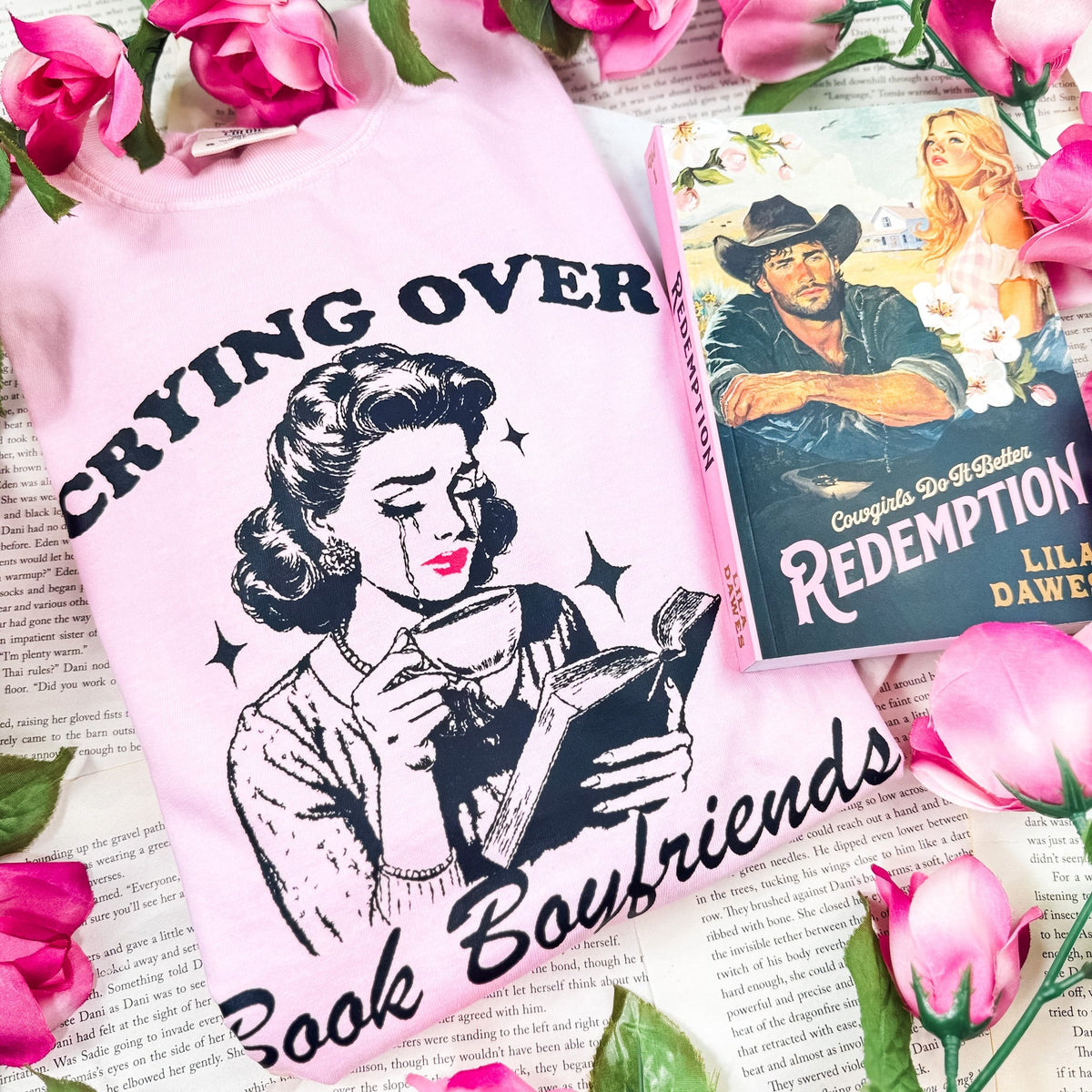 Crying Over Book Boyfriends Heavyweight Comfort Colors Shirt - Starry Skies Austin