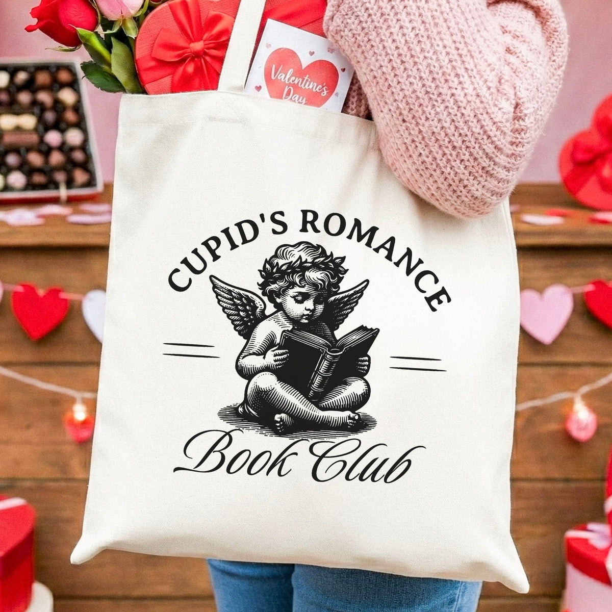 Cupid’s Romance Book Club Canvas Tote Bag - Starry Skies Austin