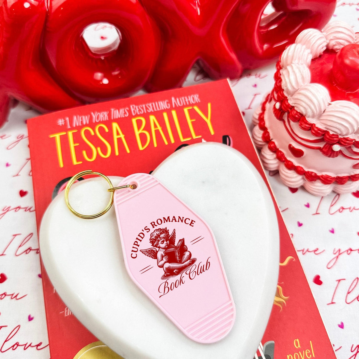 Cupid’s Romance Book Club Retro Motel Keychain - Starry Skies Austin