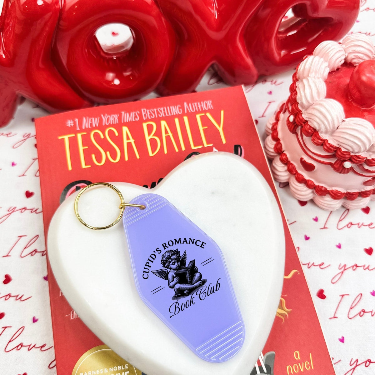 Cupid’s Romance Book Club Retro Motel Keychain - Starry Skies Austin