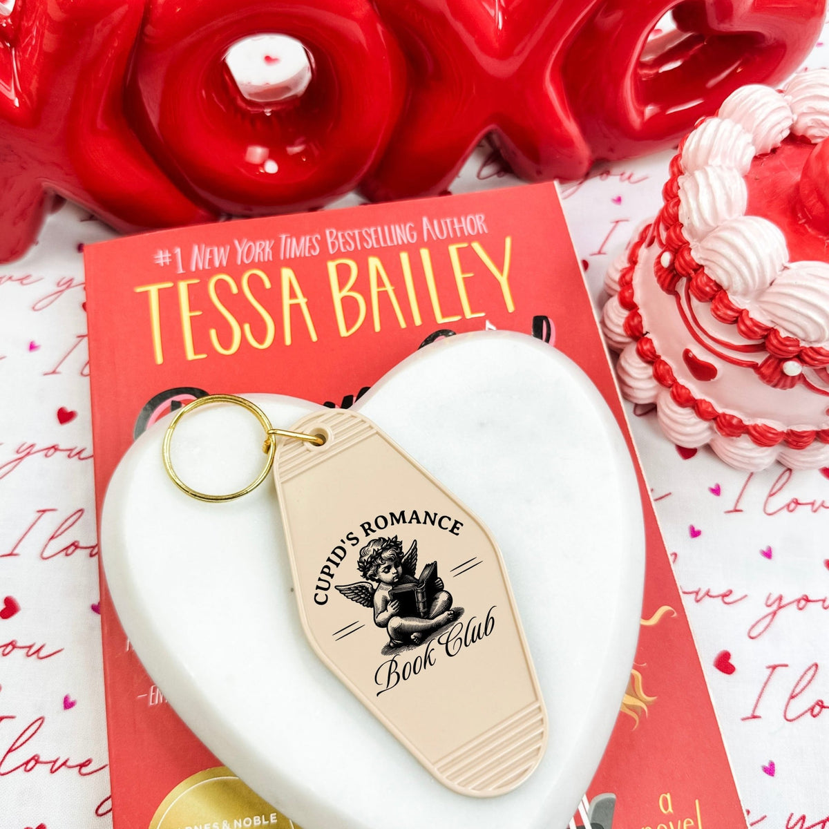 Cupid’s Romance Book Club Retro Motel Keychain - Starry Skies Austin