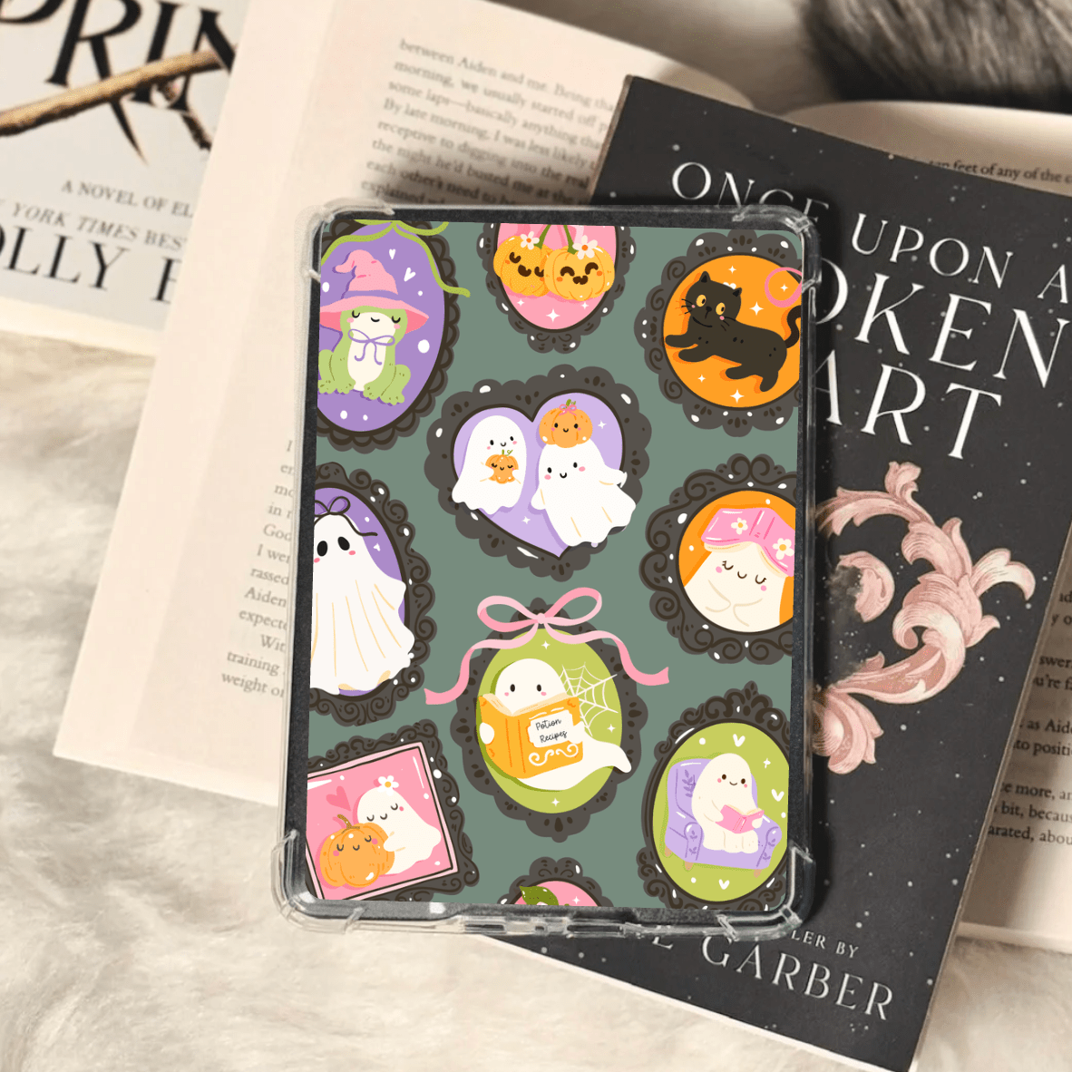 Cute Ghosts Portraits Inspired Kindle Insert - Three Sizes - Optional Lamination - Starry Skies Austin