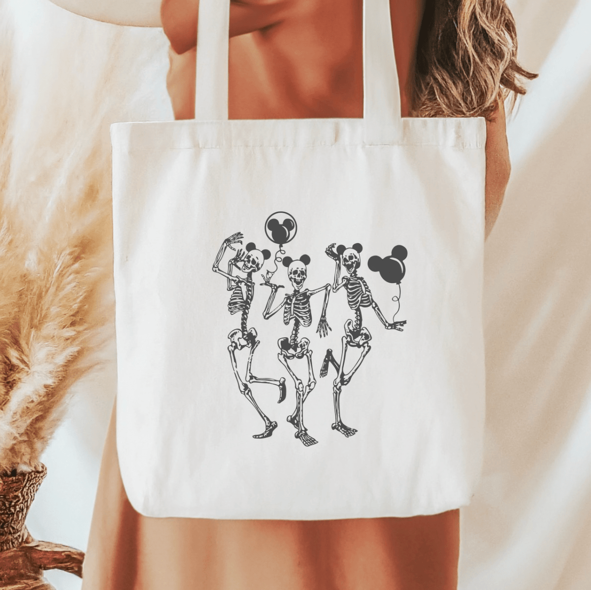 Dancing Skeletons Sublimated Canvas Tote Bag - Starry Skies Austin
