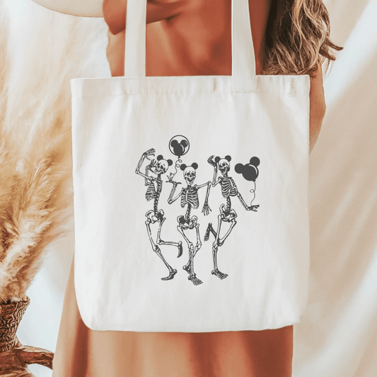 Dancing Skeletons Sublimated Canvas Tote Bag - Starry Skies Austin