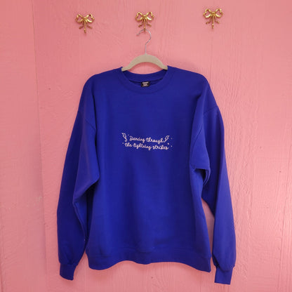 Dancing Through The Lightning Strikes Eras Embroidered Tops - Starry Skies Austin