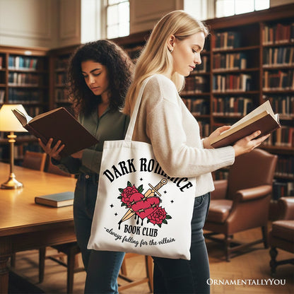 Dark Romance Book Club Canvas Tote Bag, Vintage Gothic Romantasy Bookish Gift Shopper - Starry Skies Austin