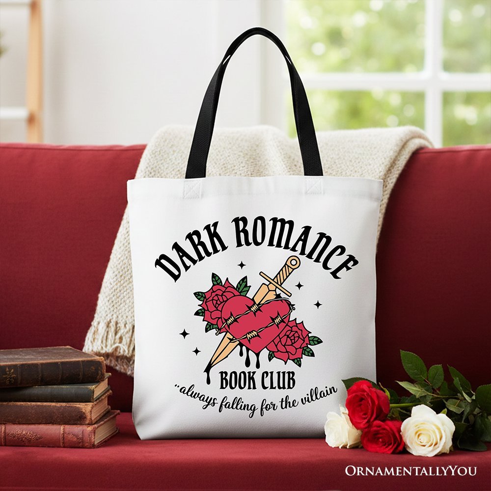 Dark Romance Book Club Canvas Tote Bag, Vintage Gothic Romantasy Bookish Gift Shopper - Starry Skies Austin