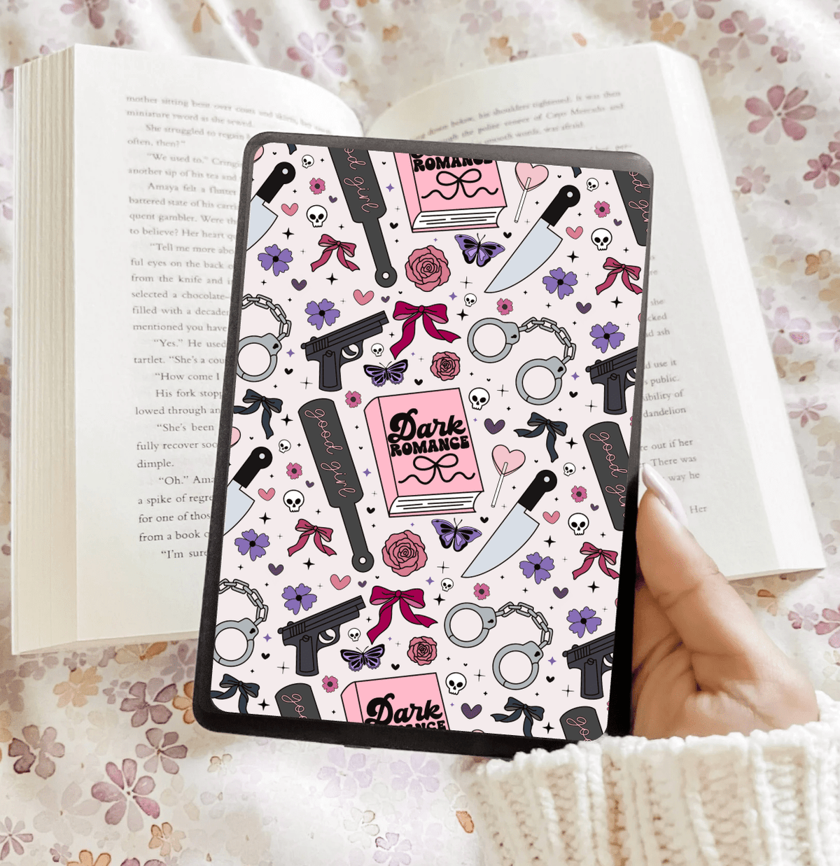 Dark Romance Books Pattern Kindle Insert - Three Sizes - Optional Lamination - Starry Skies Austin