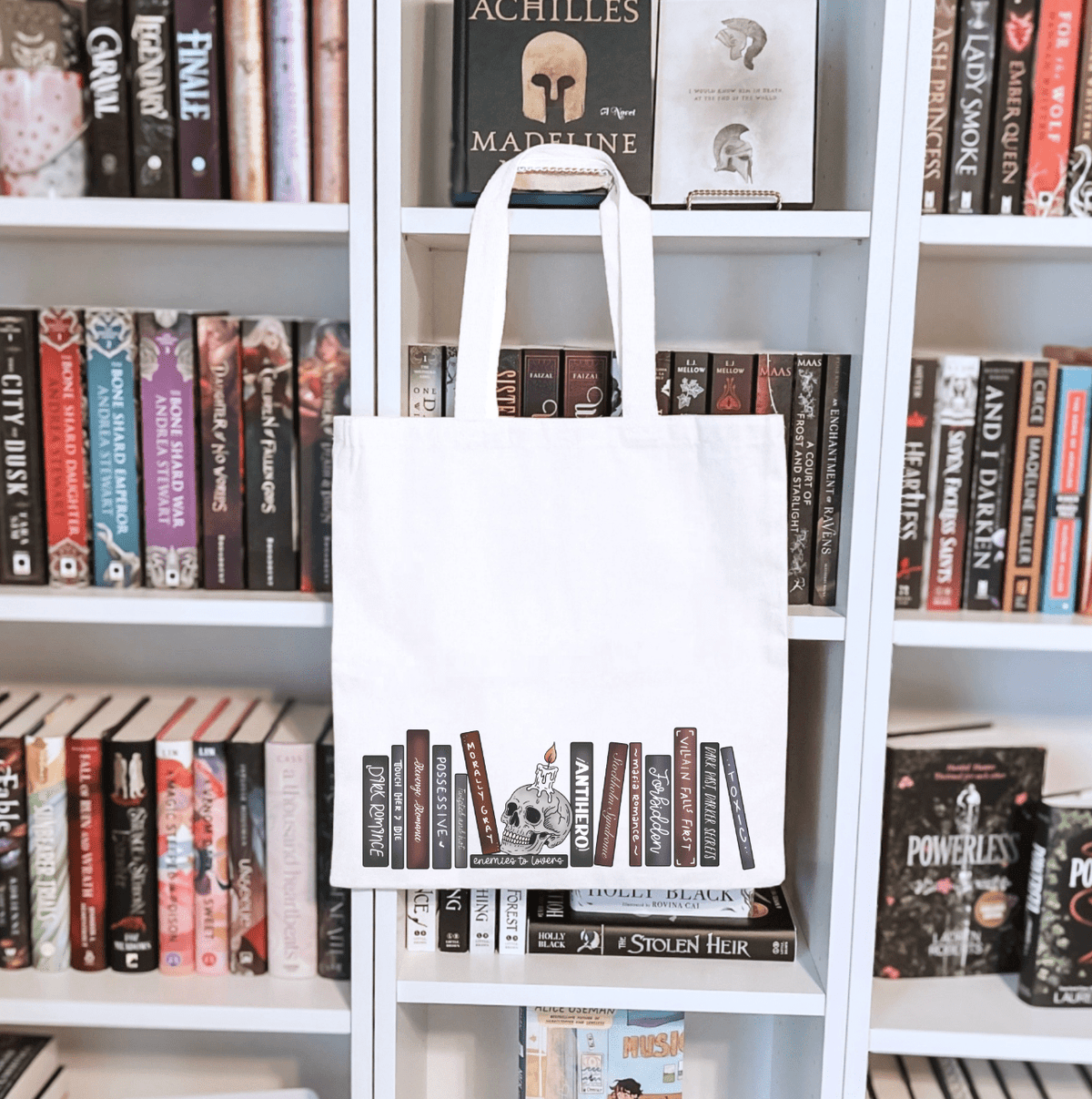 Dark Romance Bookshelf Double-Sided Sublimated Canvas Tote Bag - Starry Skies Austin