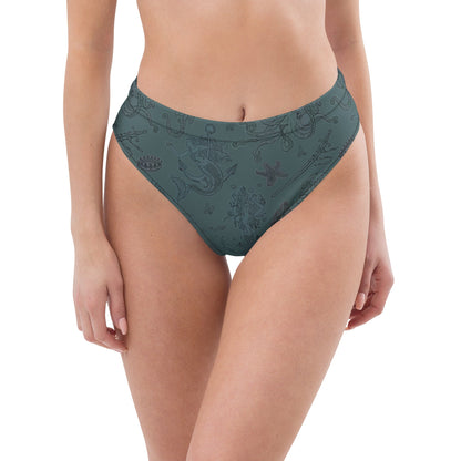 Dark Siren High - Waisted Bikini Bottom - Starry Skies Austin