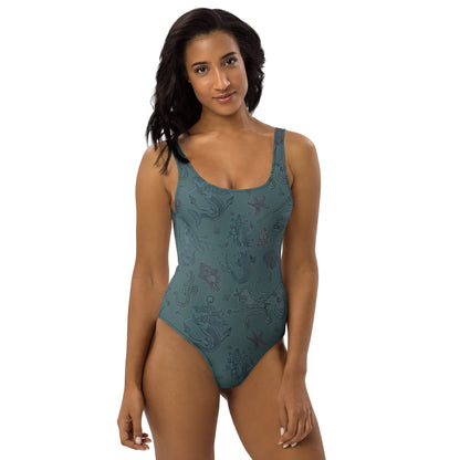 Dark Siren One - Piece Swimsuit - Starry Skies Austin