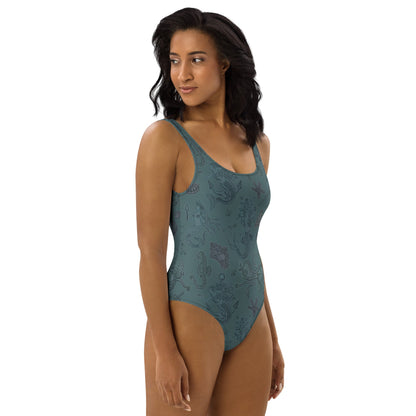 Dark Siren One - Piece Swimsuit - Starry Skies Austin