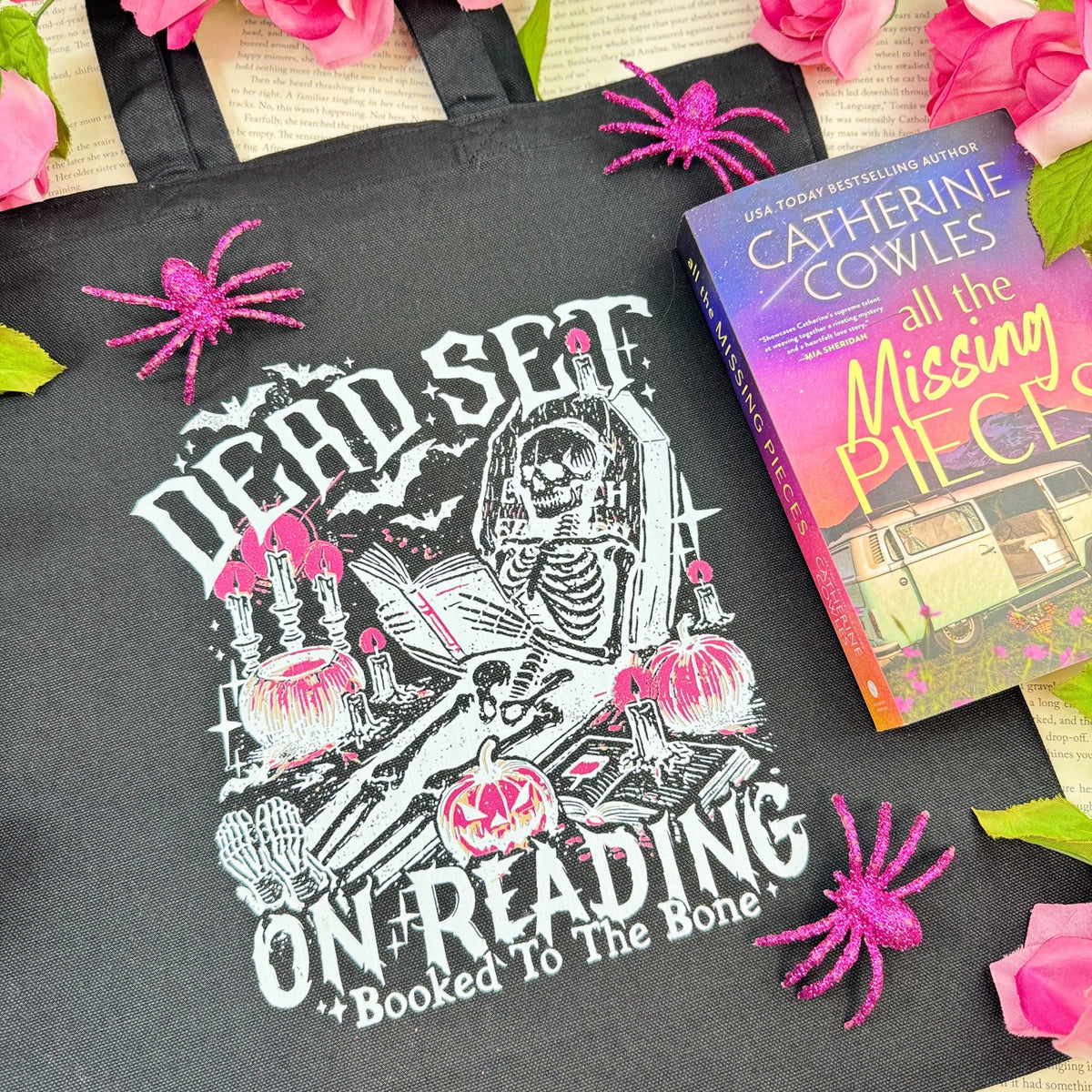 Dead Set On Reading Canvas Tote Bag - Starry Skies Austin