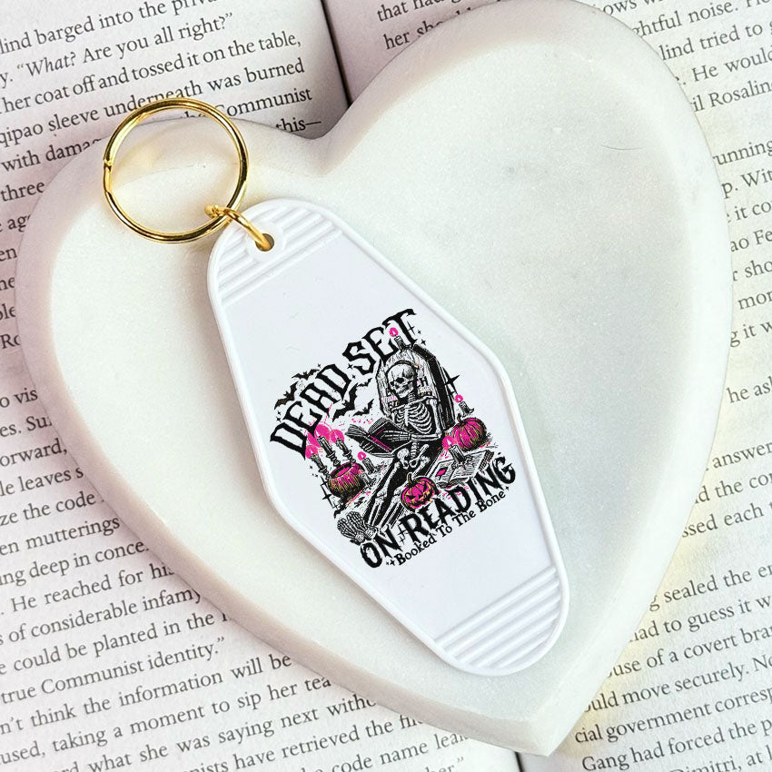 Dead Set on Reading Retro Motel Keychain - Starry Skies Austin