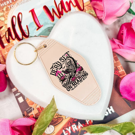 Dead Set on Reading Retro Motel Keychain - Starry Skies Austin