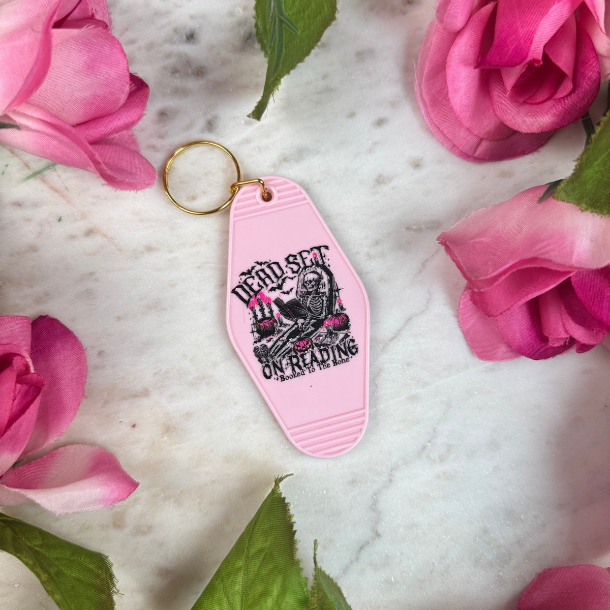 Dead Set on Reading Retro Motel Keychain - Starry Skies Austin