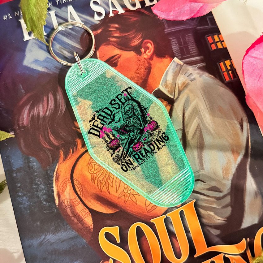 Dead Set on Reading Retro Motel Keychain - Starry Skies Austin