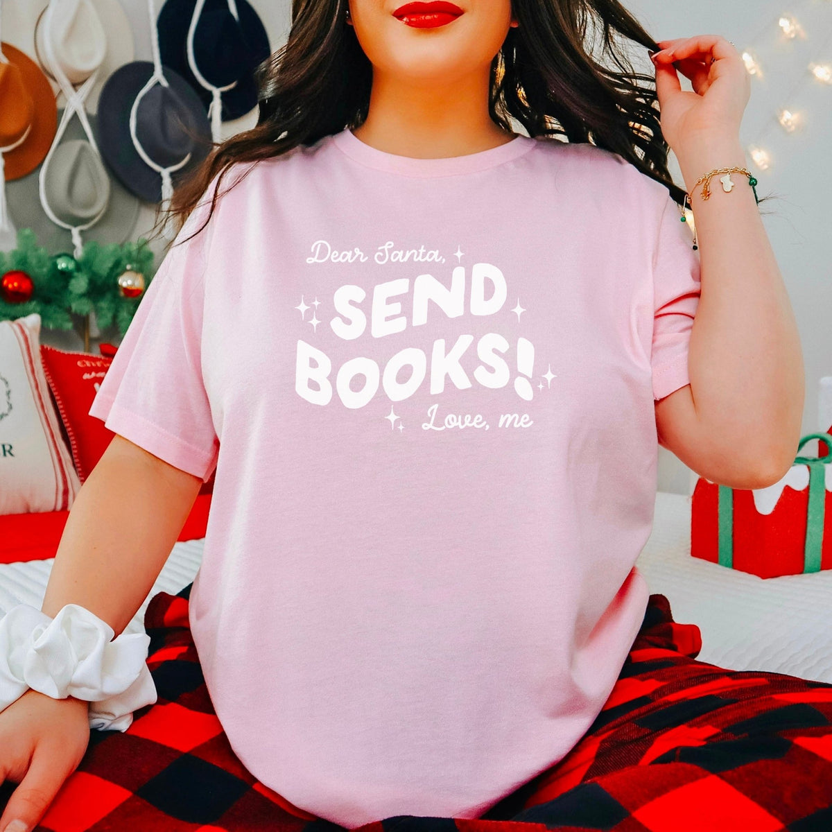 Dear Santa, Send Books! Heavyweight Comfort Colors Shirt - Starry Skies Austin